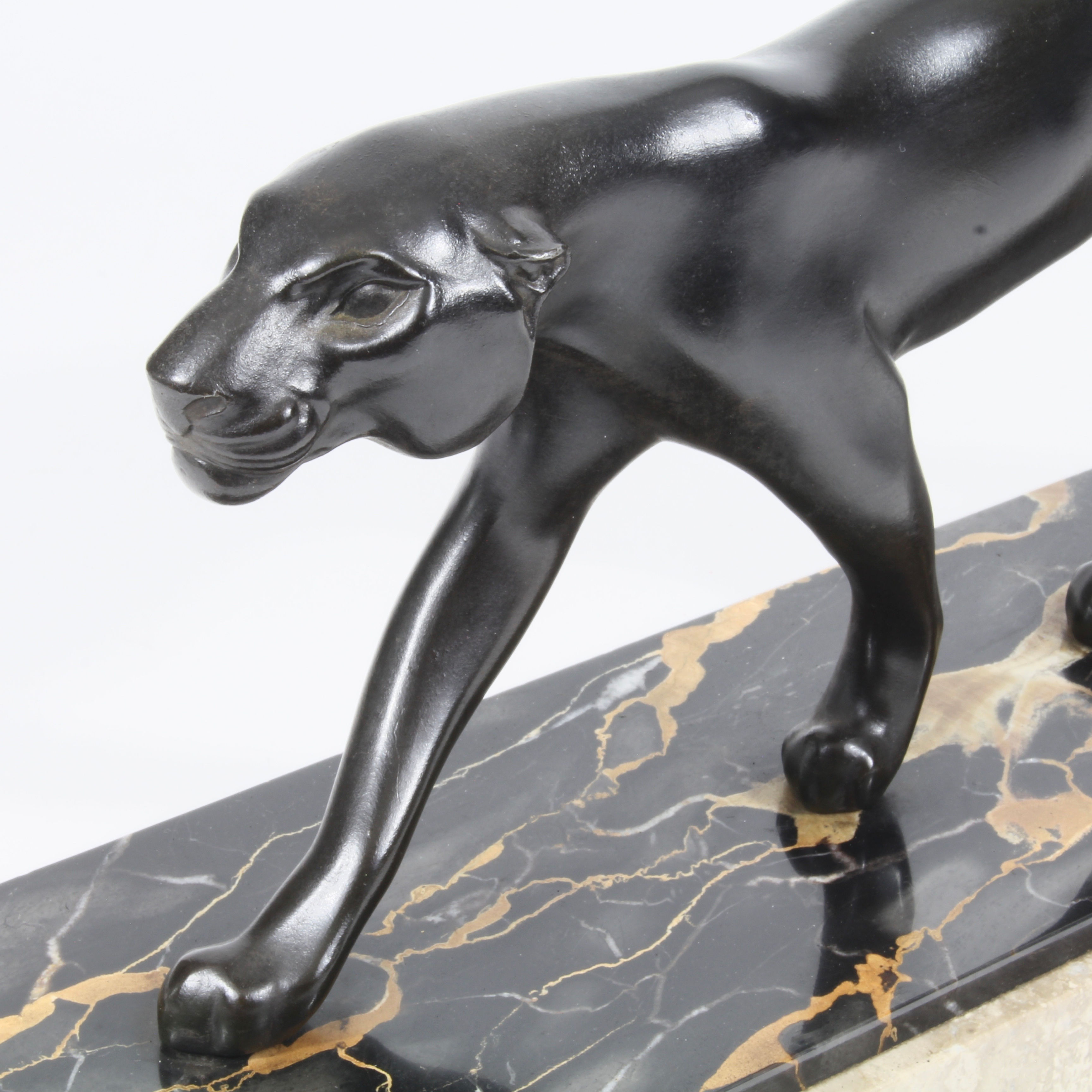 MARTI  FONT - Hunting Panthère Félin - Portoro marble - c. 1930