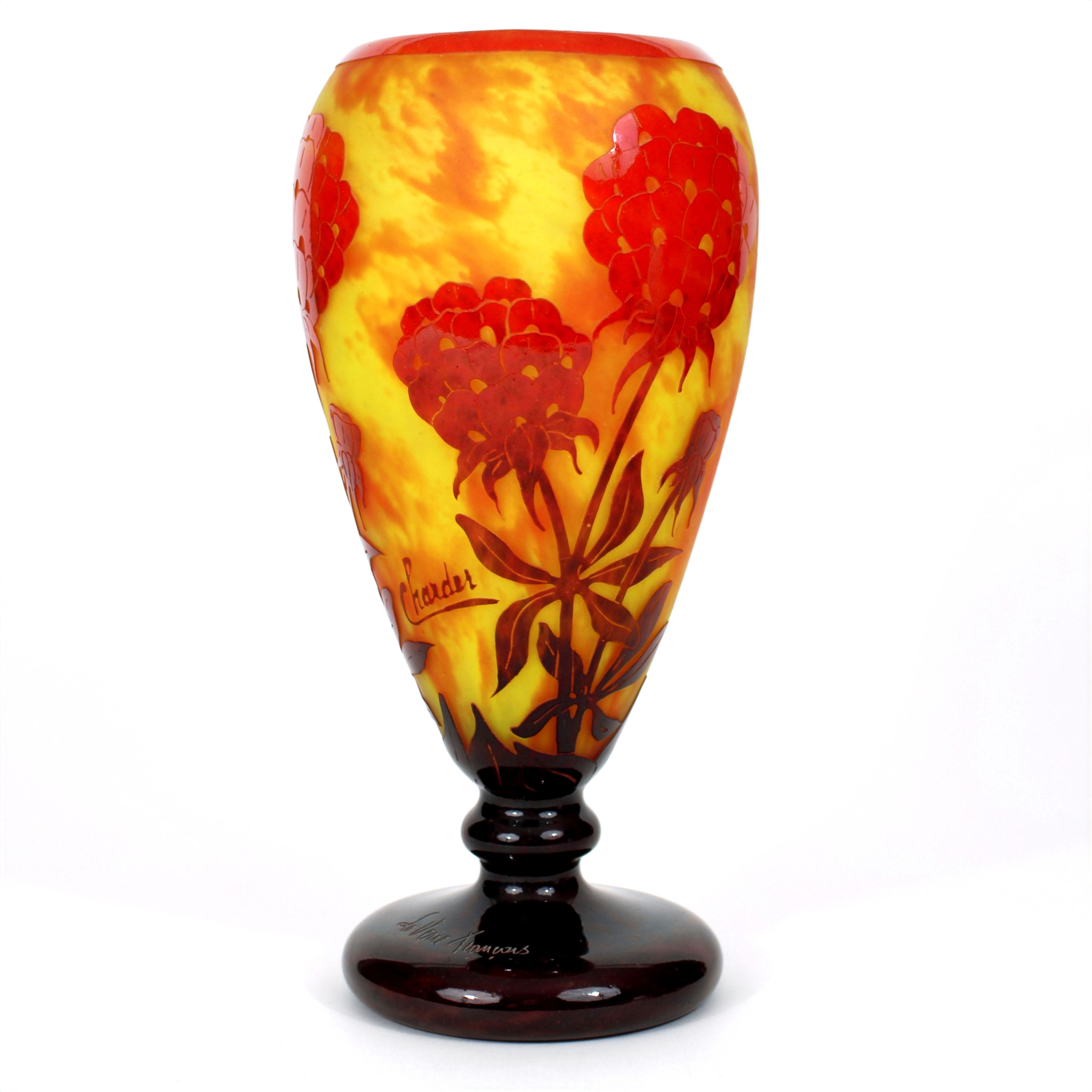 LE VERRE FRANCAIS – CHARDER, Ch. Schneider - Vase Pivoines - c. 1928