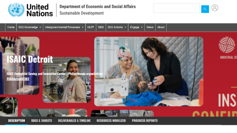 Detroit Industrial Sewing and Innovation Center Joins United Nations Fashion and Lifestyle Network 