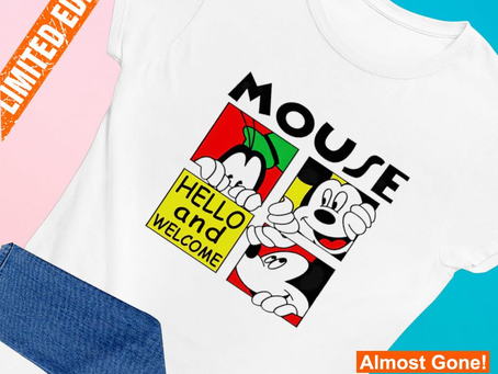 Top Mickey Mouse and Friends Hello and Welcome cartoon shirt