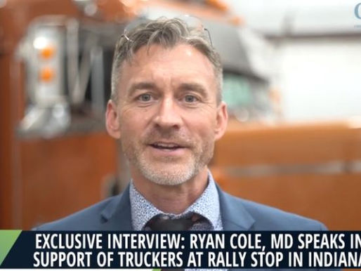 Ryan Cole, MD Speaks in Support of Truckers at Rally Stop in Indiana
