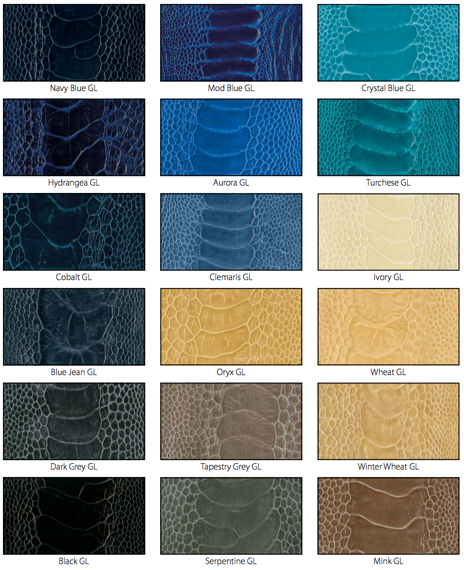 Ostrich leg leather colours