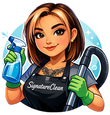 Femme en tenue de ménage avec spray et aspirateur, entreprise de nettoyage professionnel à Roanne.