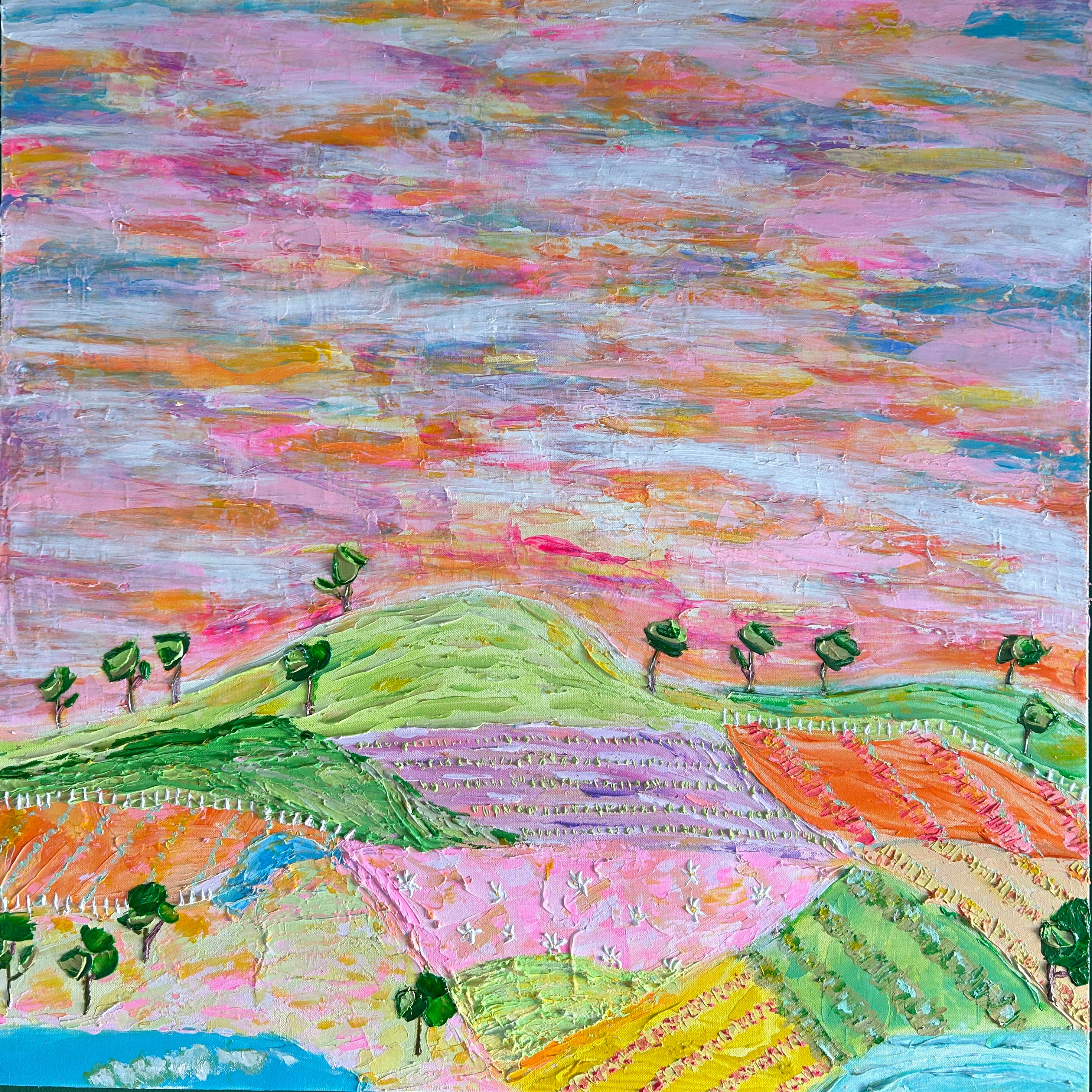 Sunset over the Agriculture Fields 
