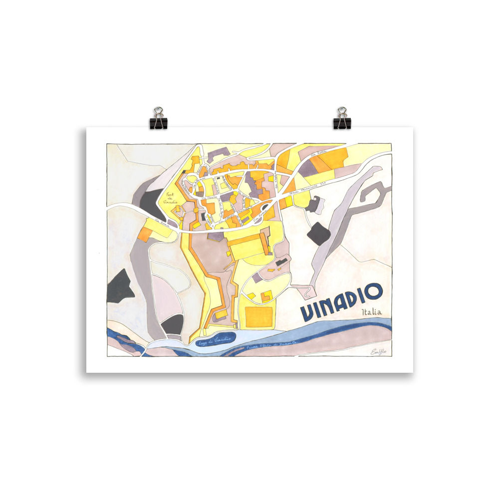 Affiche plan de Vinadio, Italie