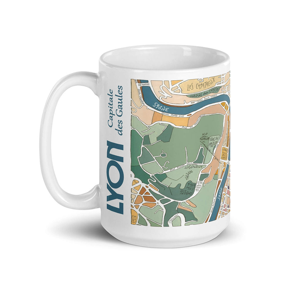 Thumbnail: Mug illustré Plan de Lyon par emylo