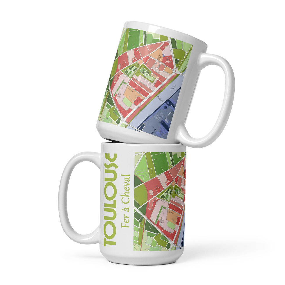 Thumbnail: Mug illustré quartier Fer à Cheval Toulouse EmYLo