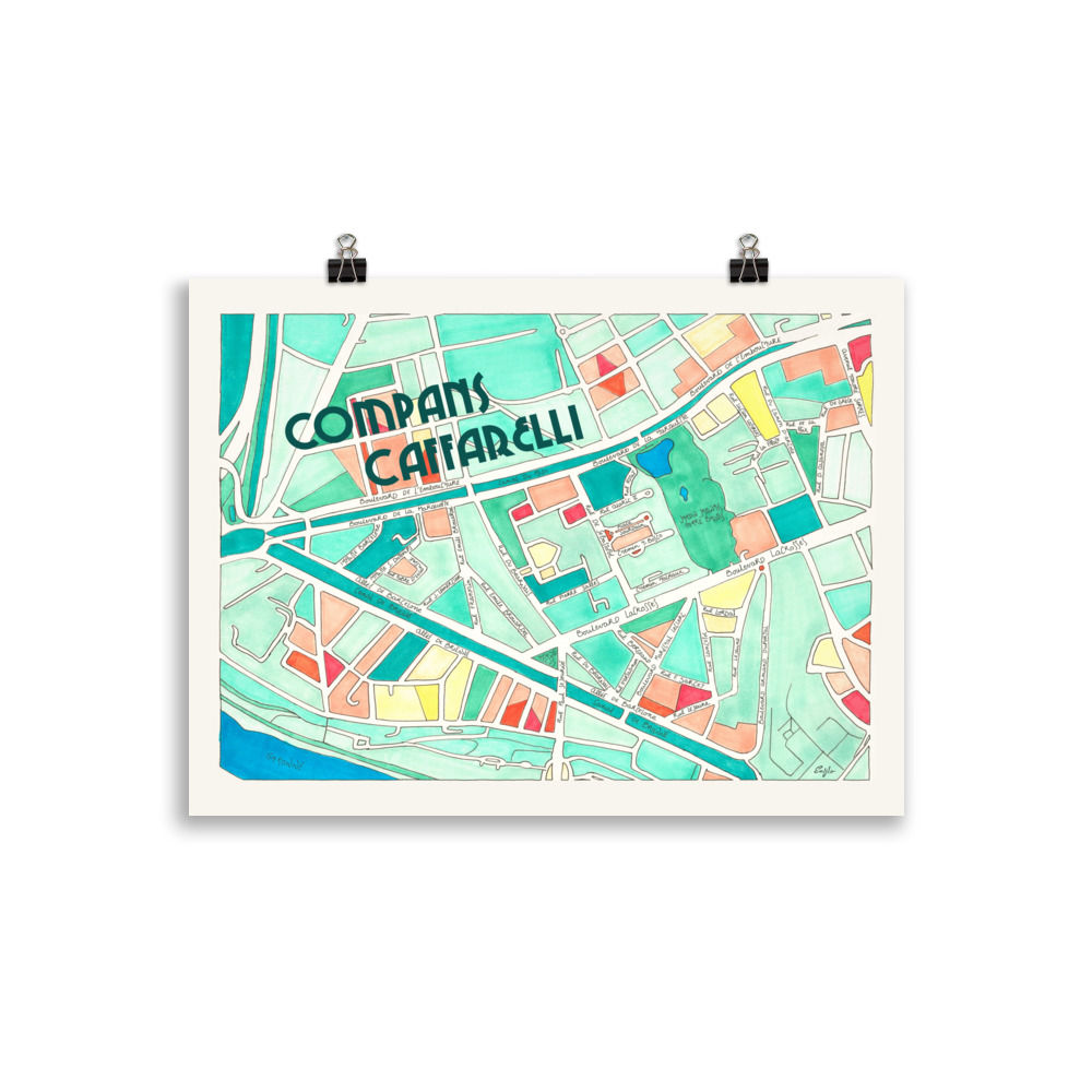 Affiche plan de Toulouse quartier Compans Caffarelli