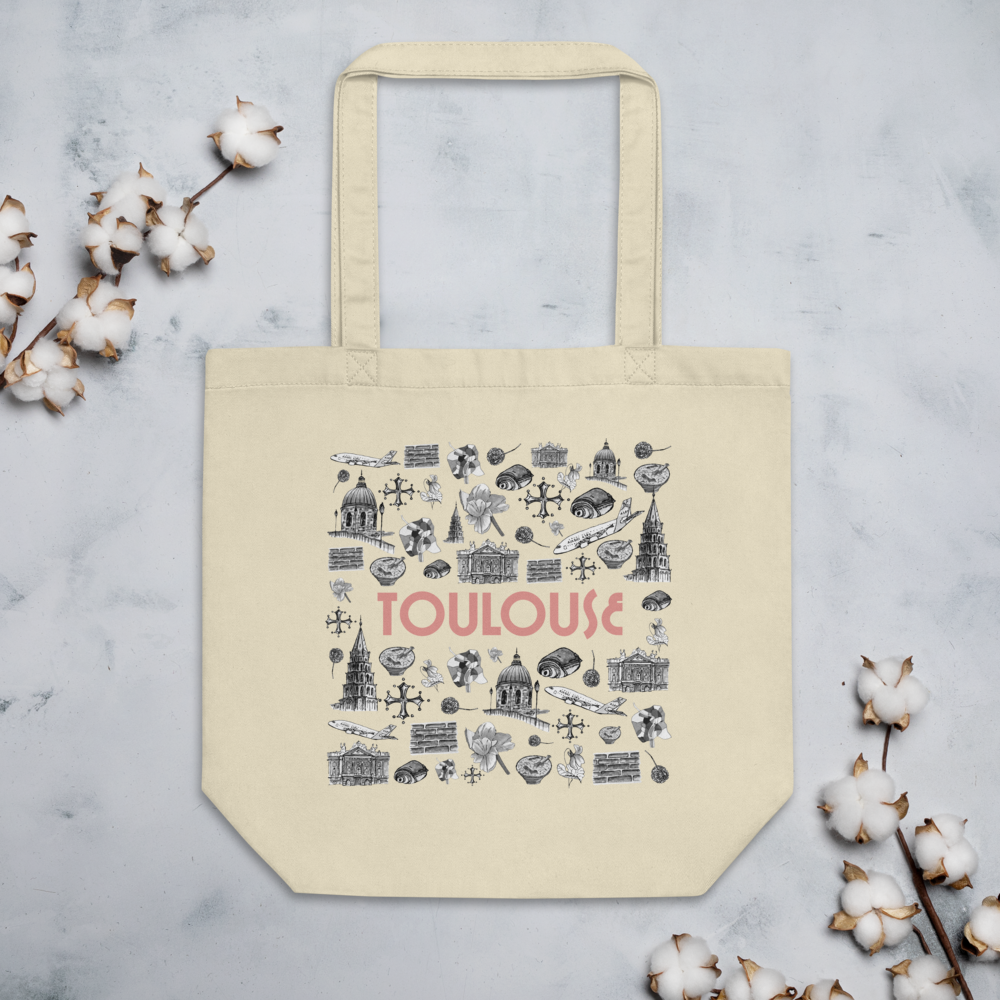 tote bag en coton bio les symboles deToulouse