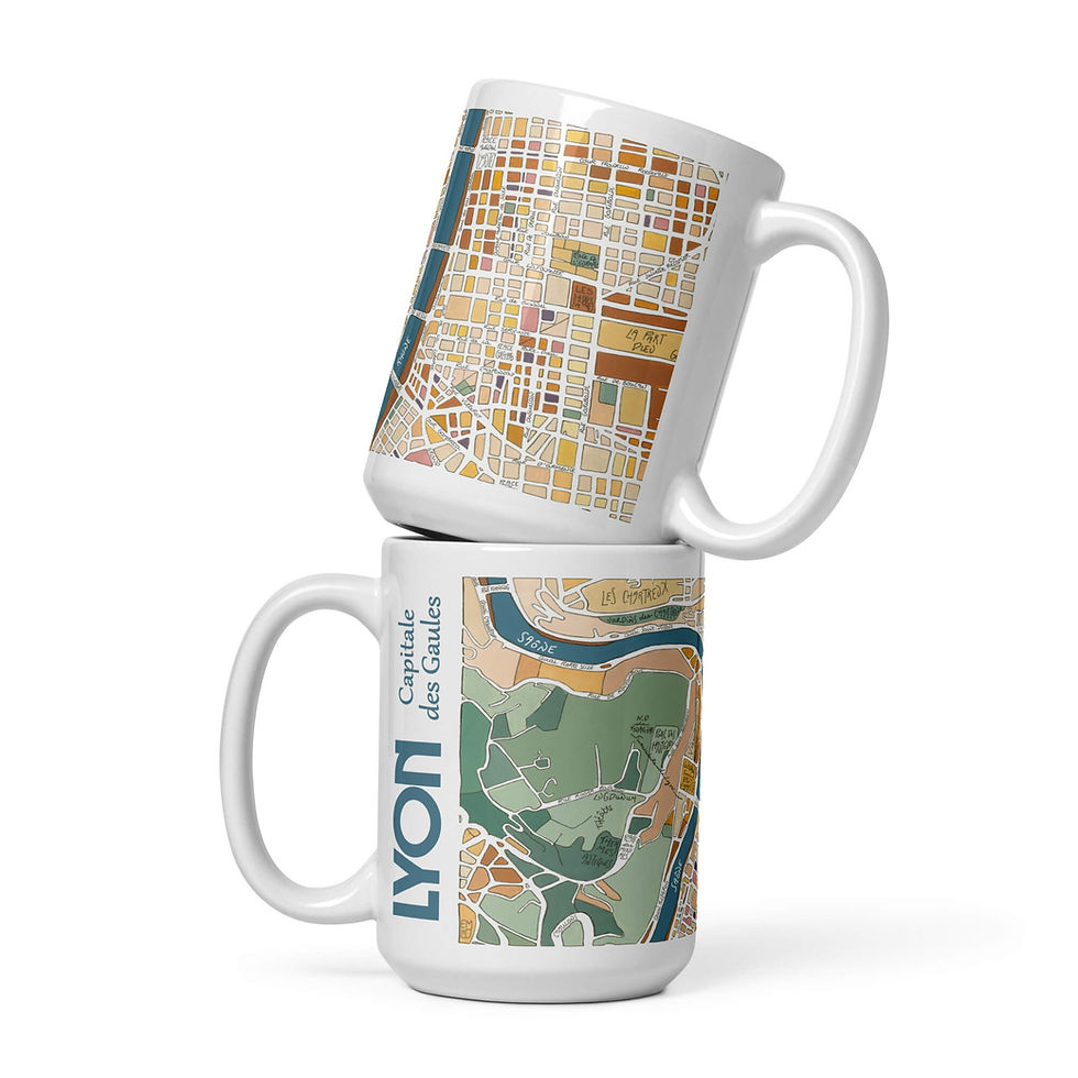 Thumbnail: Mug illustré Plan de Lyon par emylo
