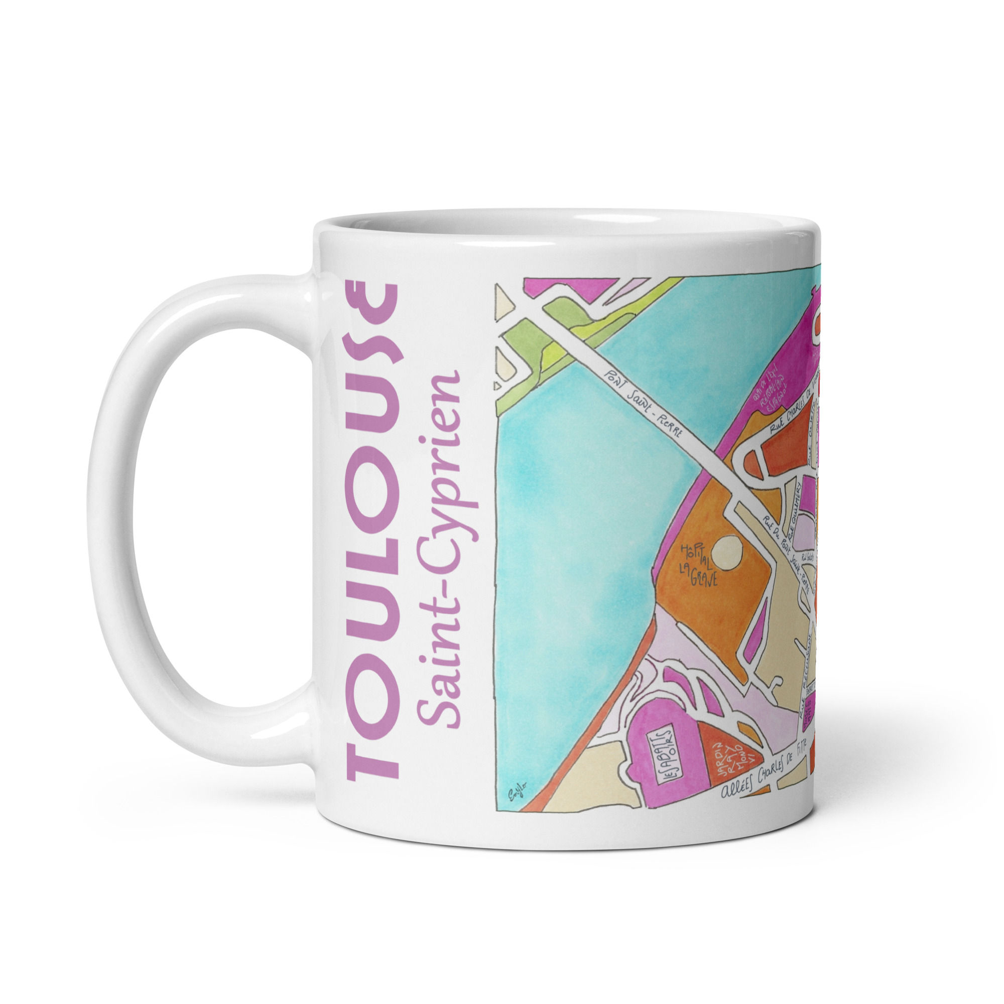 Mug illustré Toulouse St Cyprien Emylo