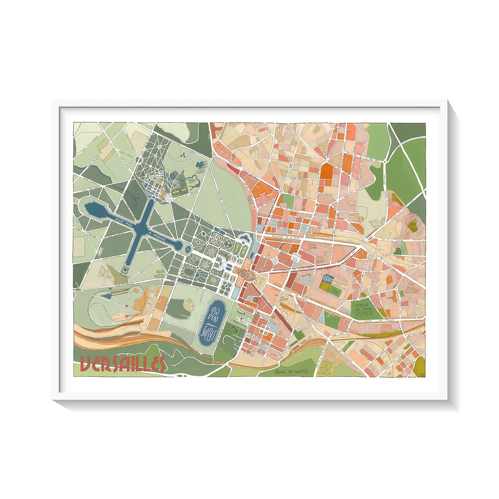Affiche Versailles Plan illustré par emylo
