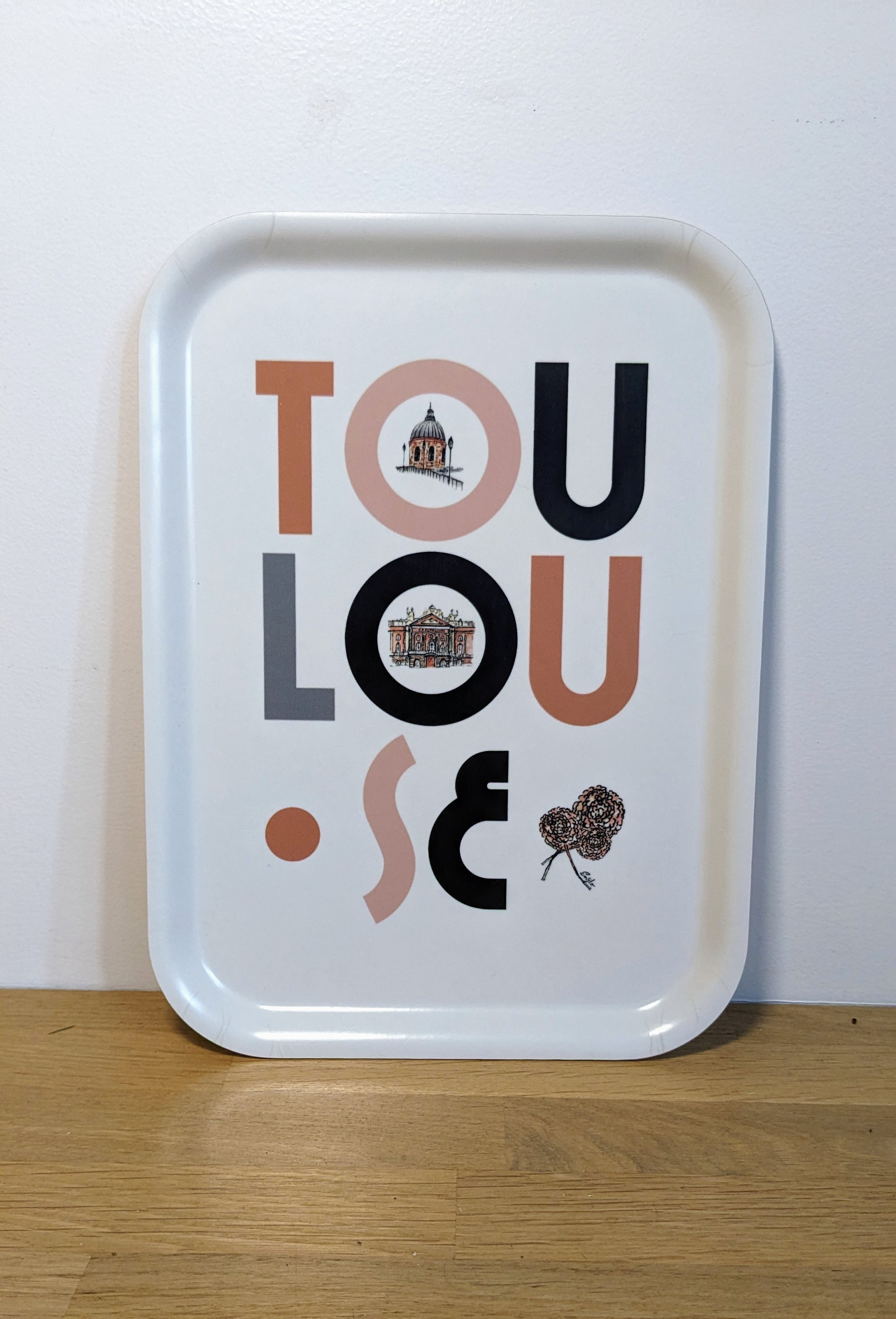 Plateau bois illustré Toulouse EmYLo