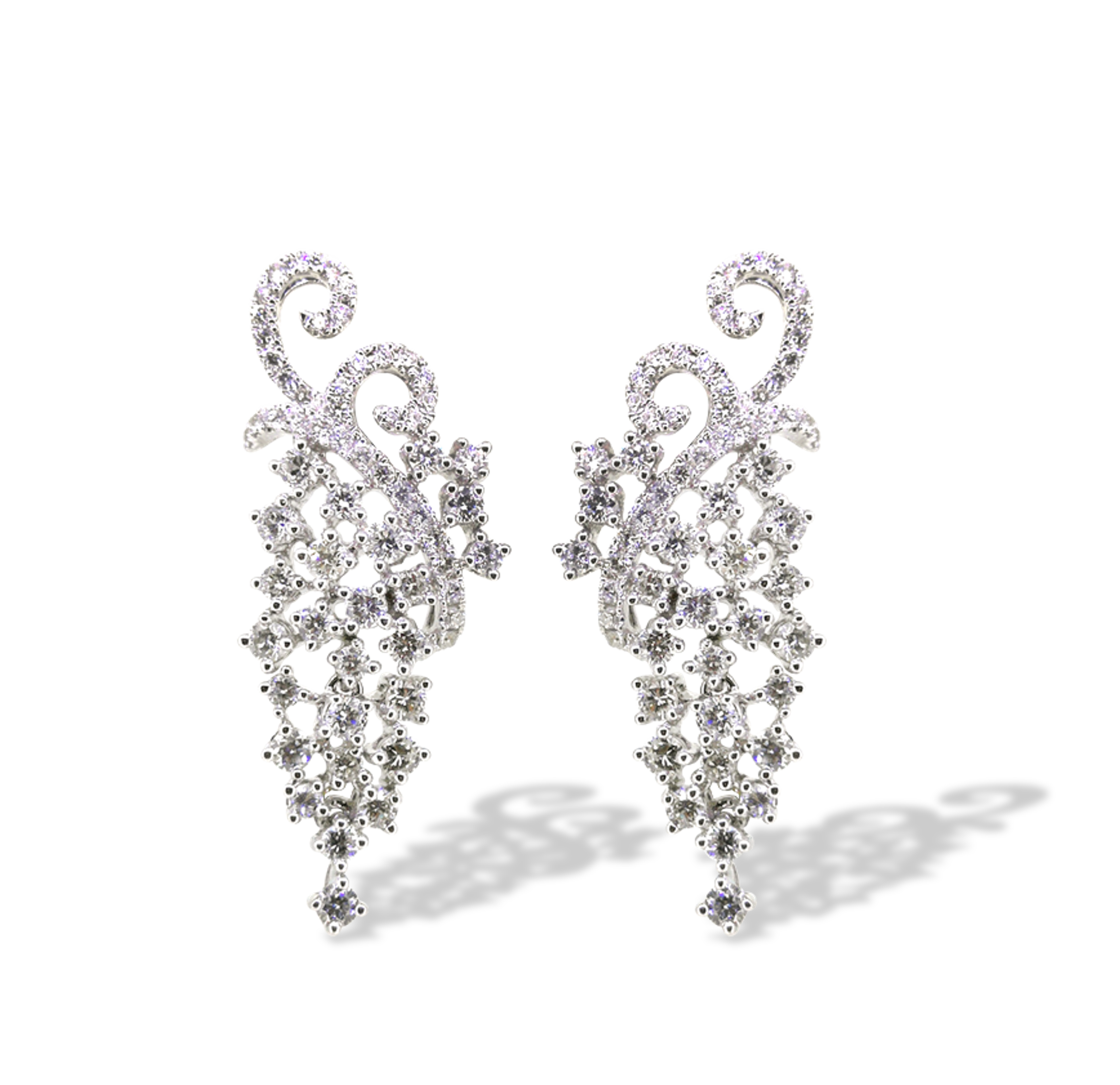 Diamond Earrings 2.41 ct. White Gold