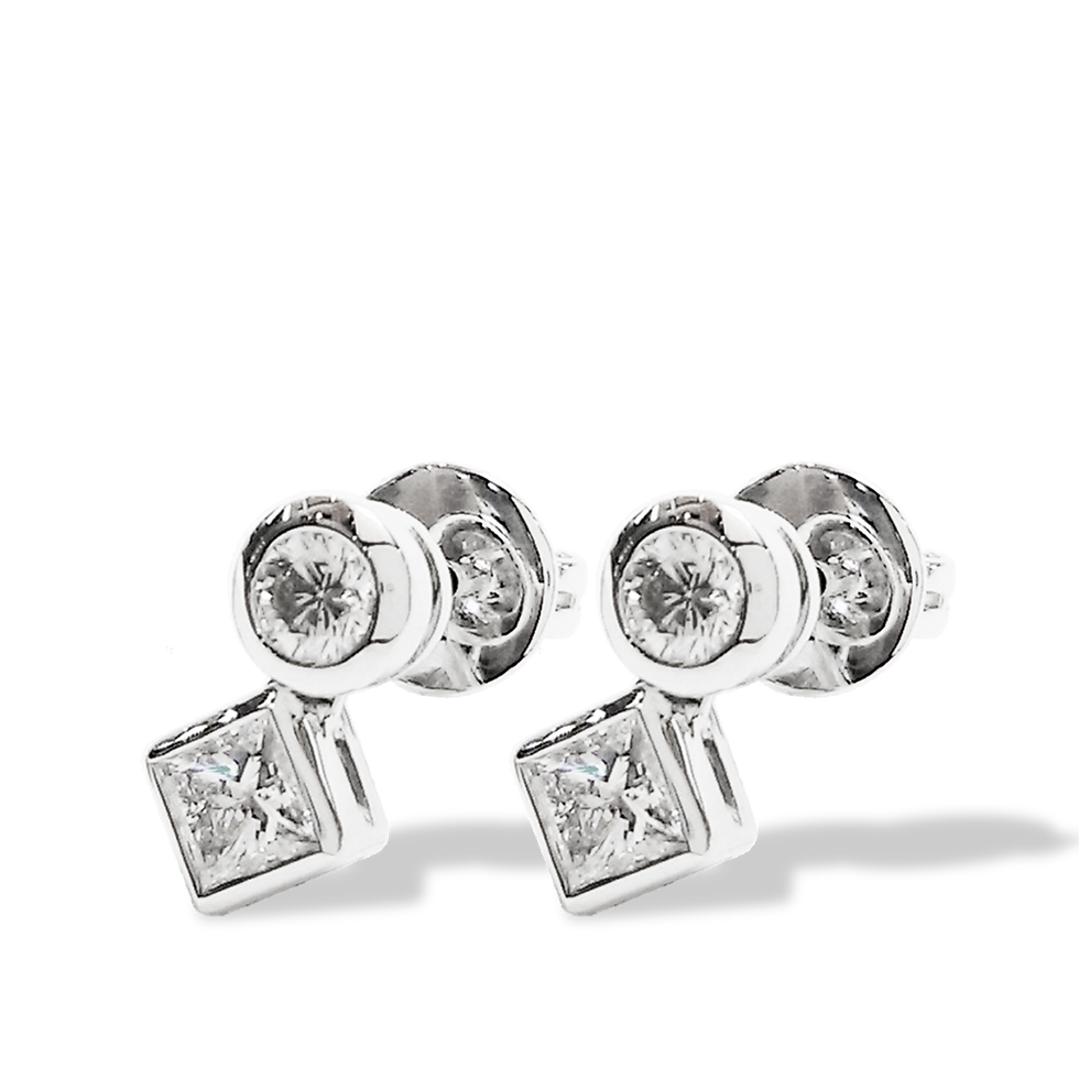 Thumbnail: Diamond Earrings 0.77 ct. White Gold