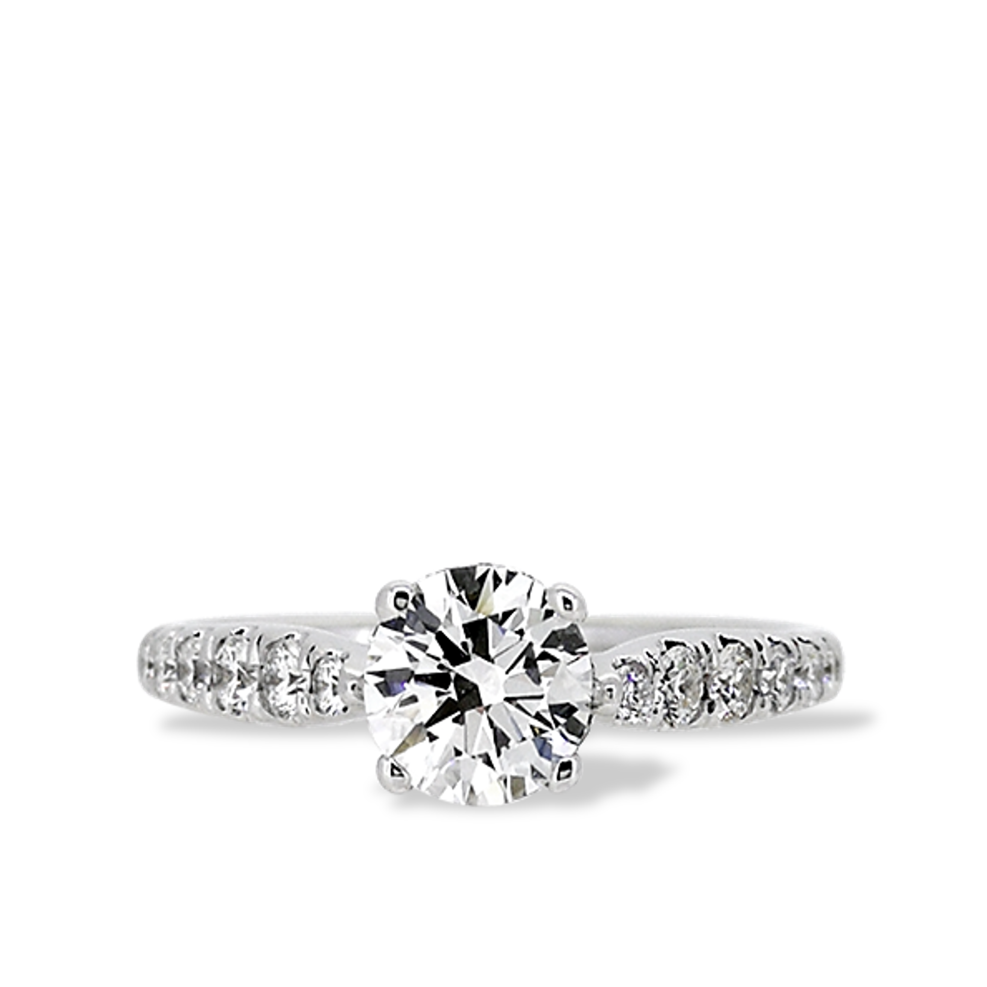 Round Diamond Ring 0.37 ct. White Gold (for 0.50-0.70 ct.)