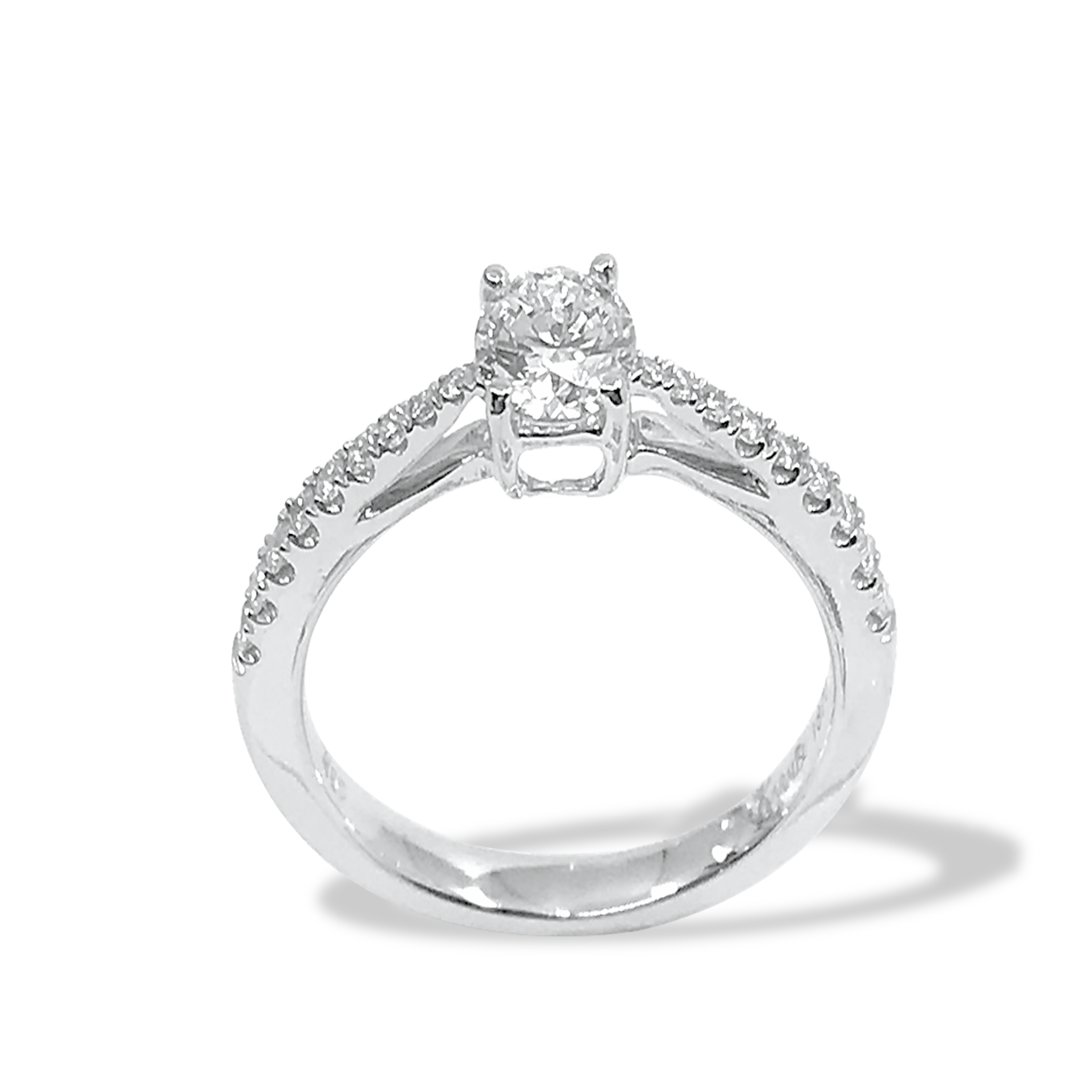 Round Diamond Ring 0.12 ct. White Gold (for 0.40-0.50 ct.)