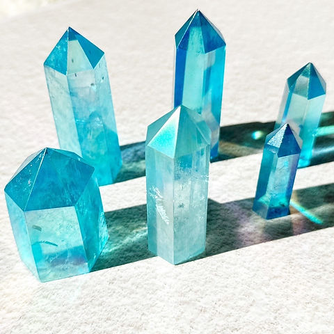 美しいブルーアクアオーラポイント天然石 | GreenHill