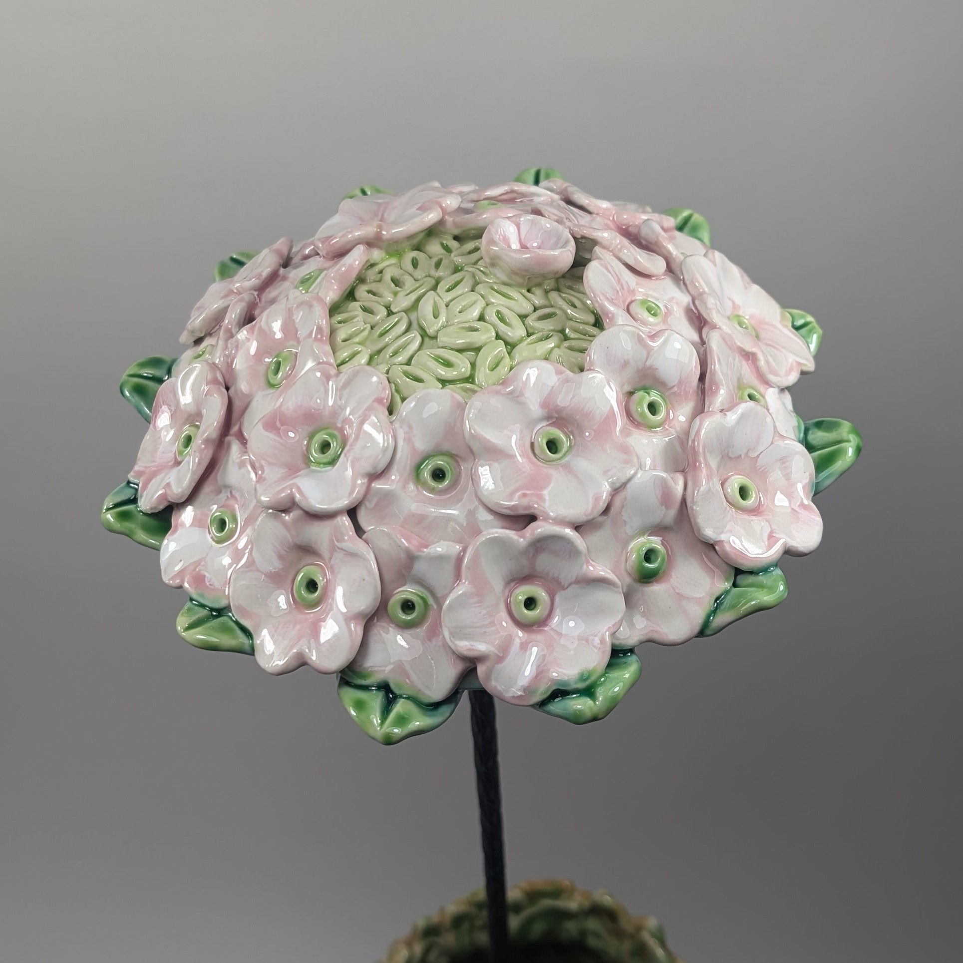 Light Pink Ceramic Lace Cap Hydrangea Flower