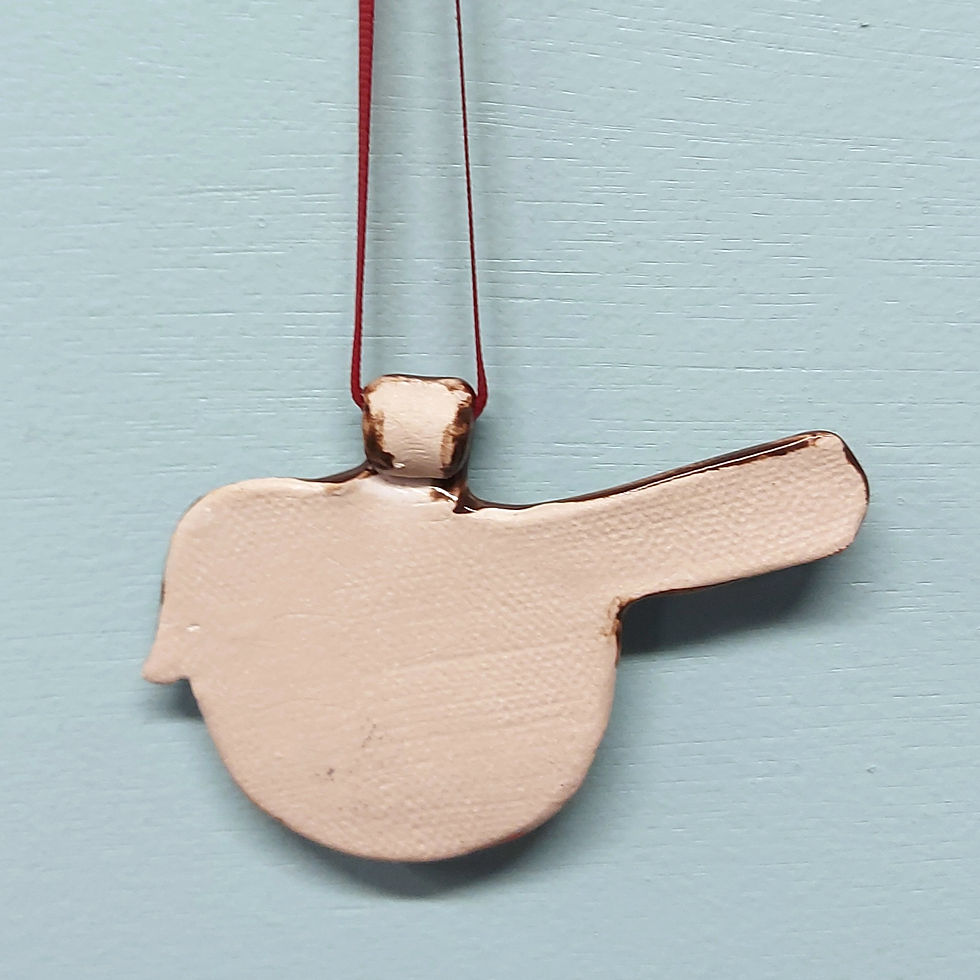 Thumbnail: Robin Hanging Ceramic Christmas Decoration With a Red Ribbon