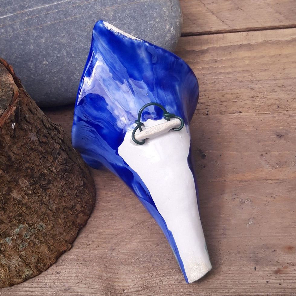 Thumbnail: Blue Wall Hanging Calla Lily Ceramic Sculpture