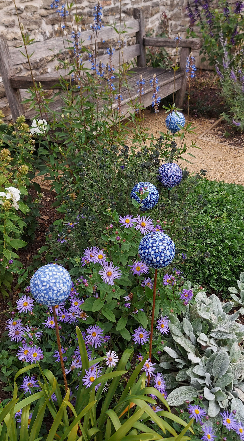 Thumbnail: Cobalt Blue Ceramic Allium Globe With Iron Stems Set of 3