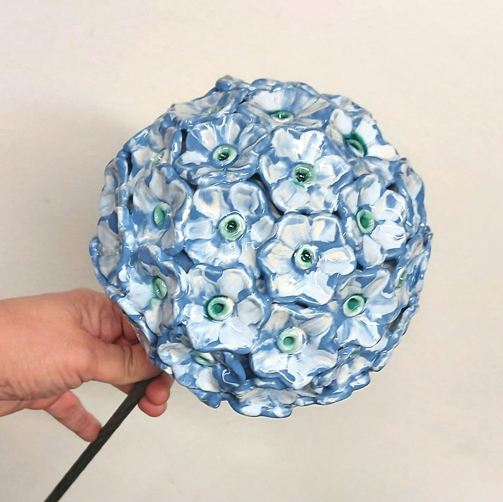 Thumbnail: Light Blue Ceramic Hydrangea With Stem