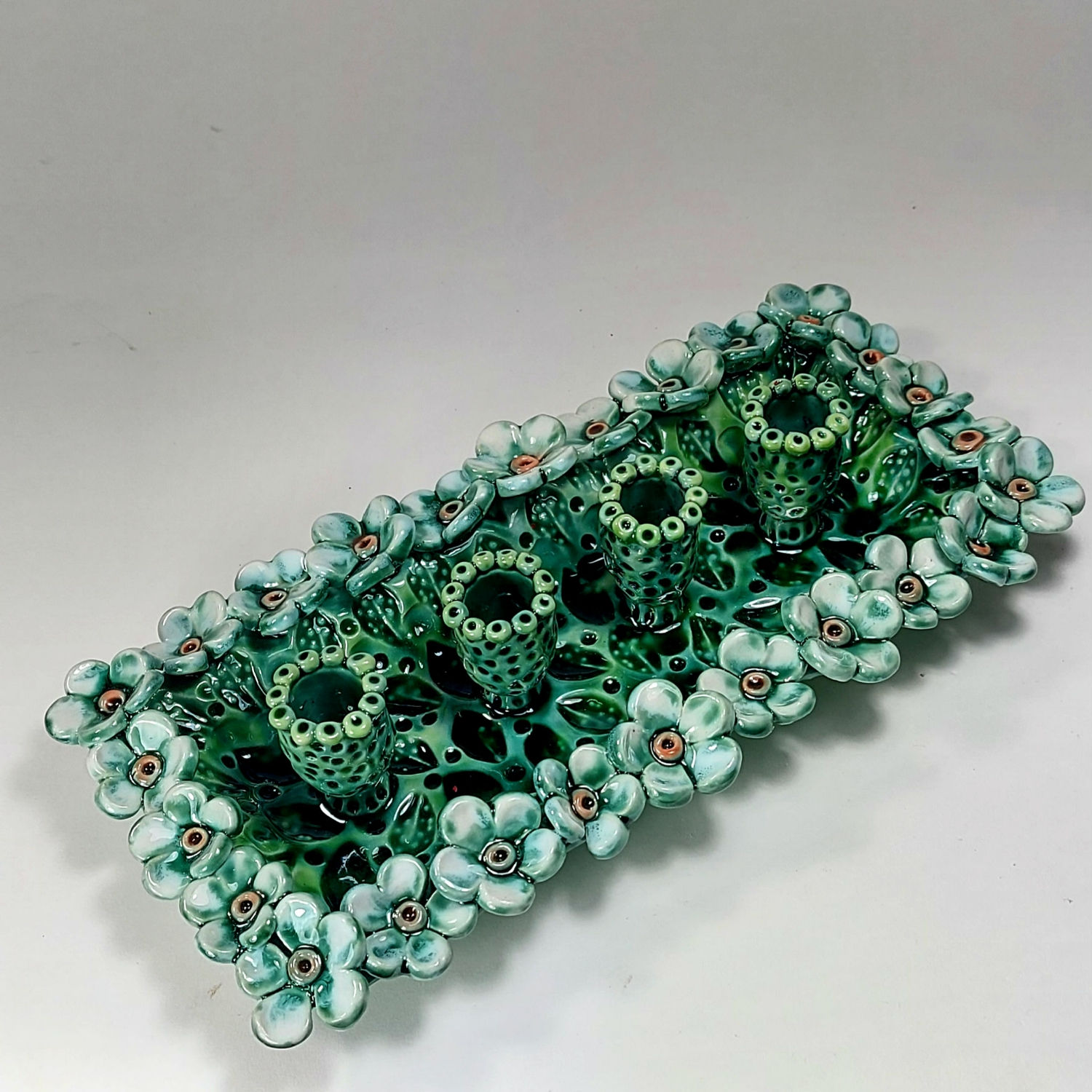 Copper Green Advent Candle Holder