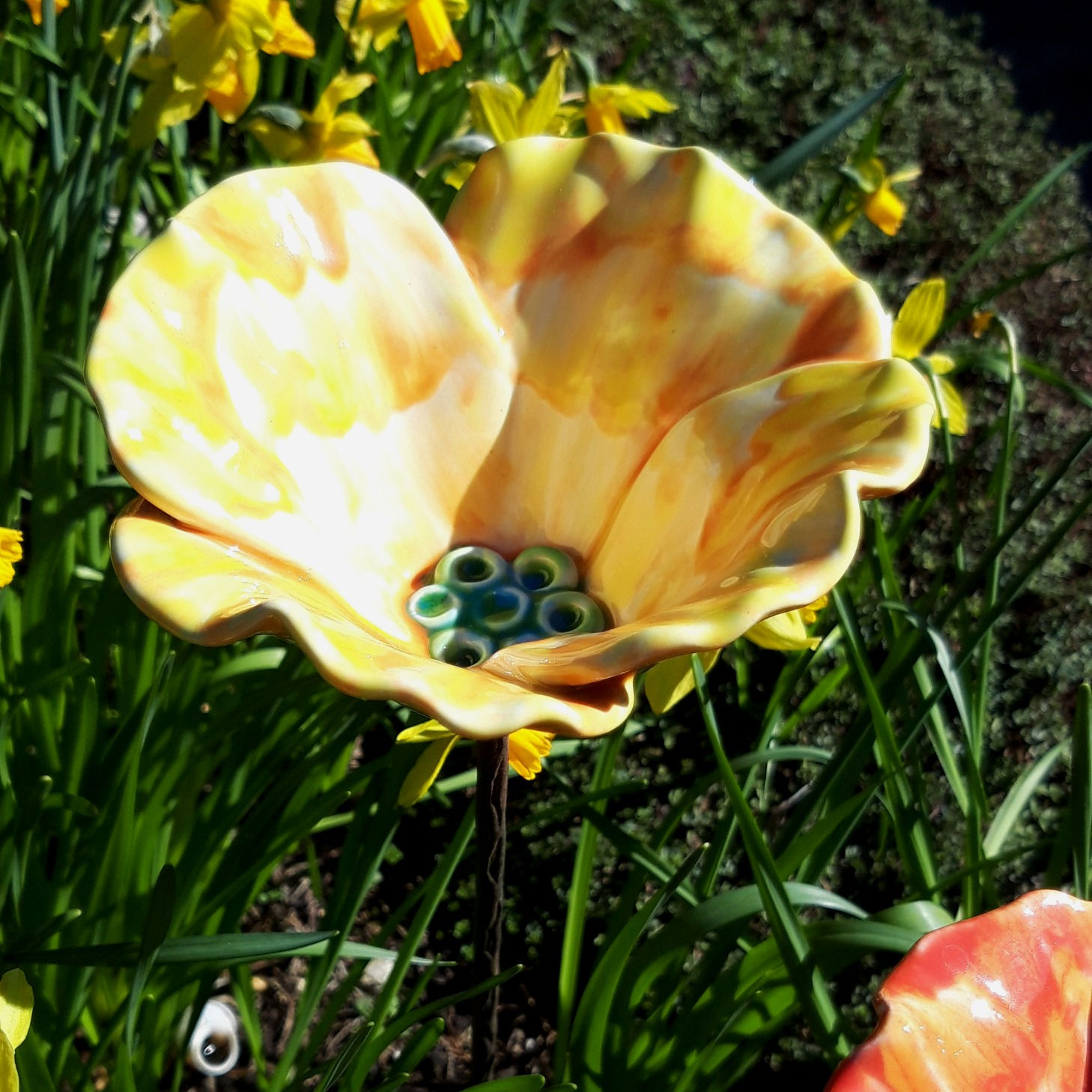 Yellow Ceramic Poppy