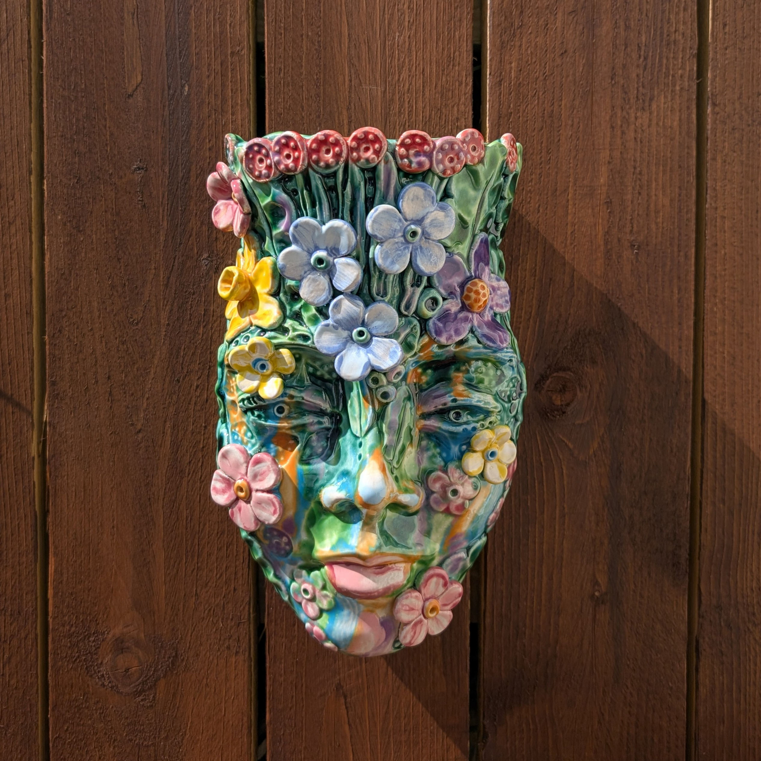 Natural Woman Ceramic Wall Vase Sculpture