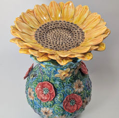 Yellow Sunflower Bird Bath