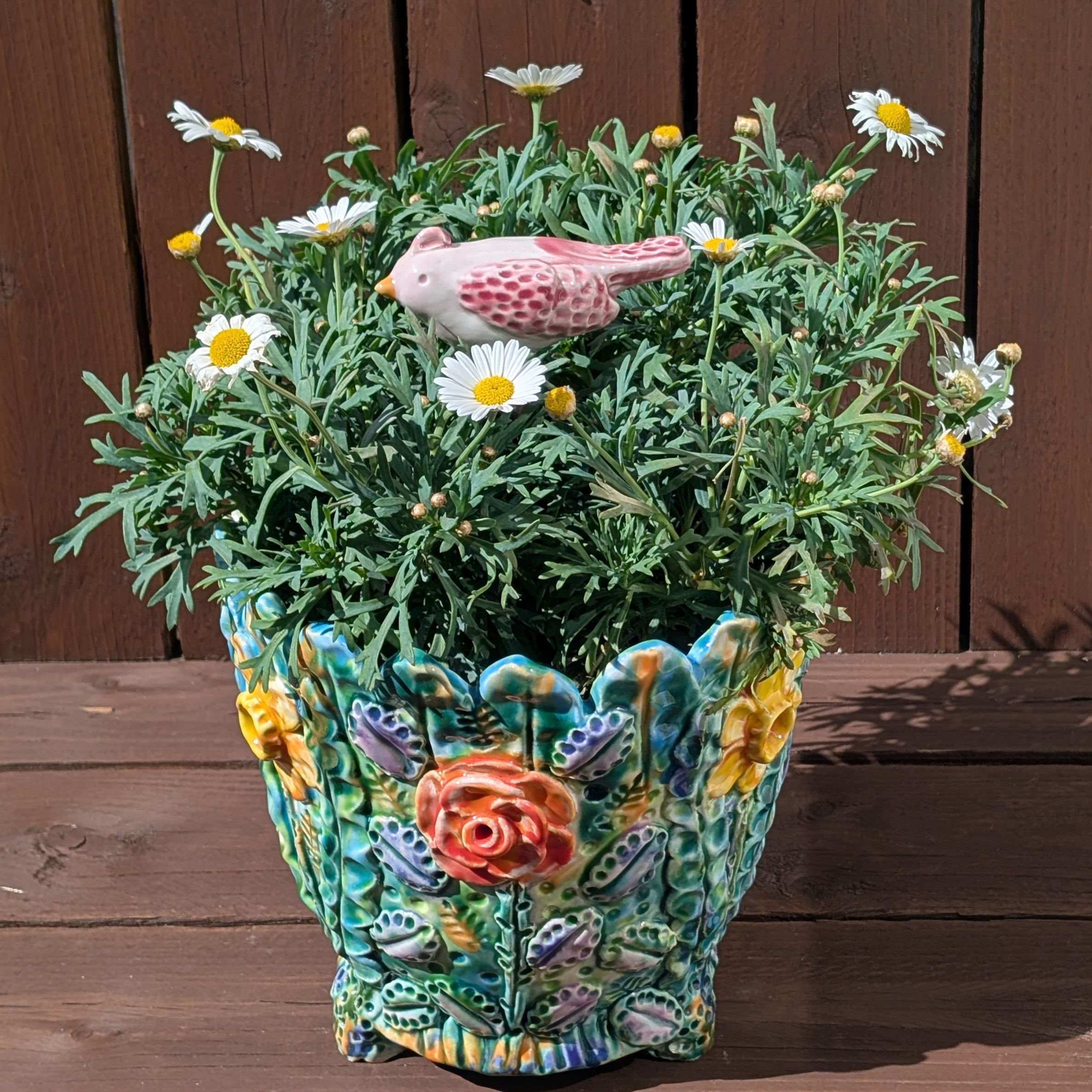 Spring Flowers Ceramic Flowerpot Cover