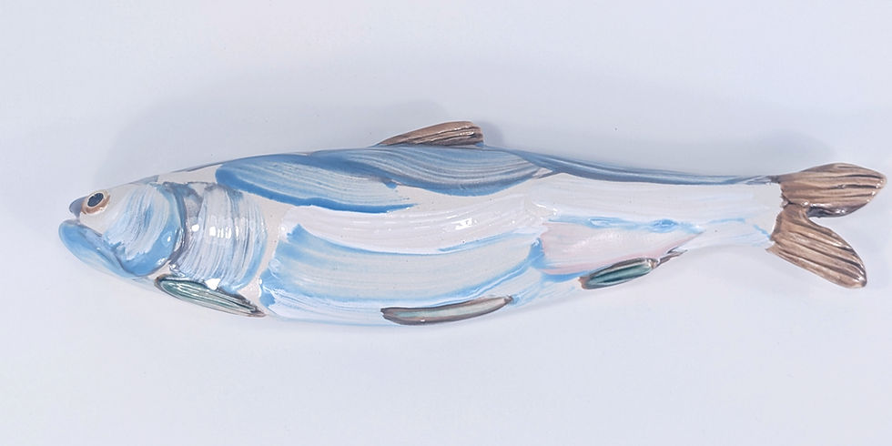 Thumbnail: Ceramic Wall Hanging Herring Sculpture