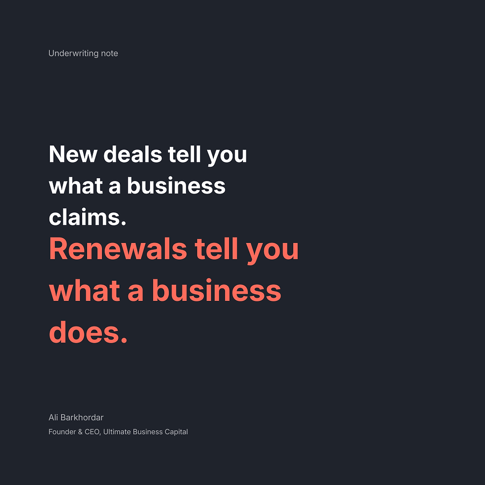 Commercial Finance Underwriting Starts With Renewal History