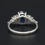 Thumbnail: Sapphire & Diamond Platinum Ring, Oval Sapphire