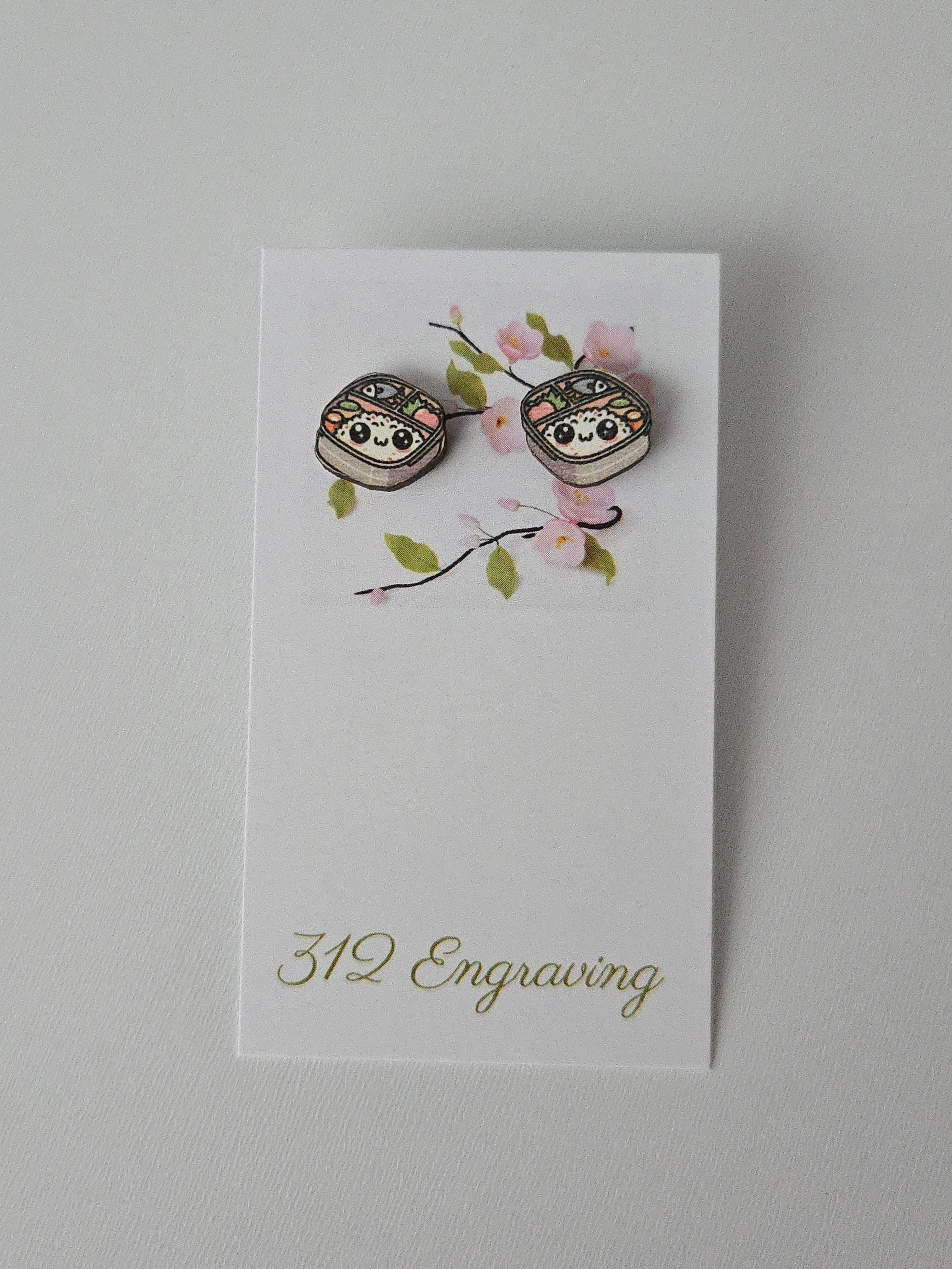 Sushi Earrings Studs - Bento Box
