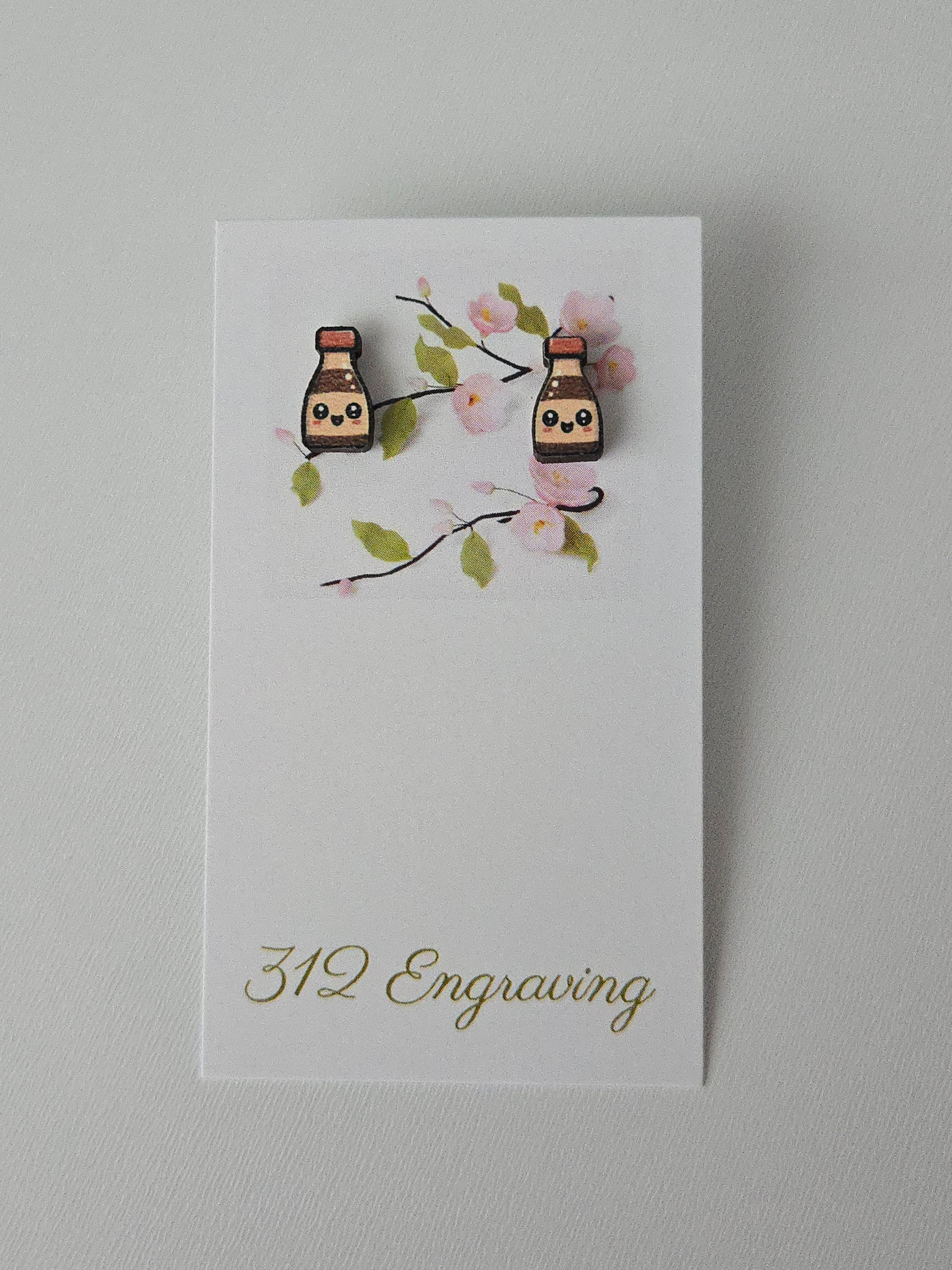 Sushi Earrings Studs - Soy Sauce Bottles