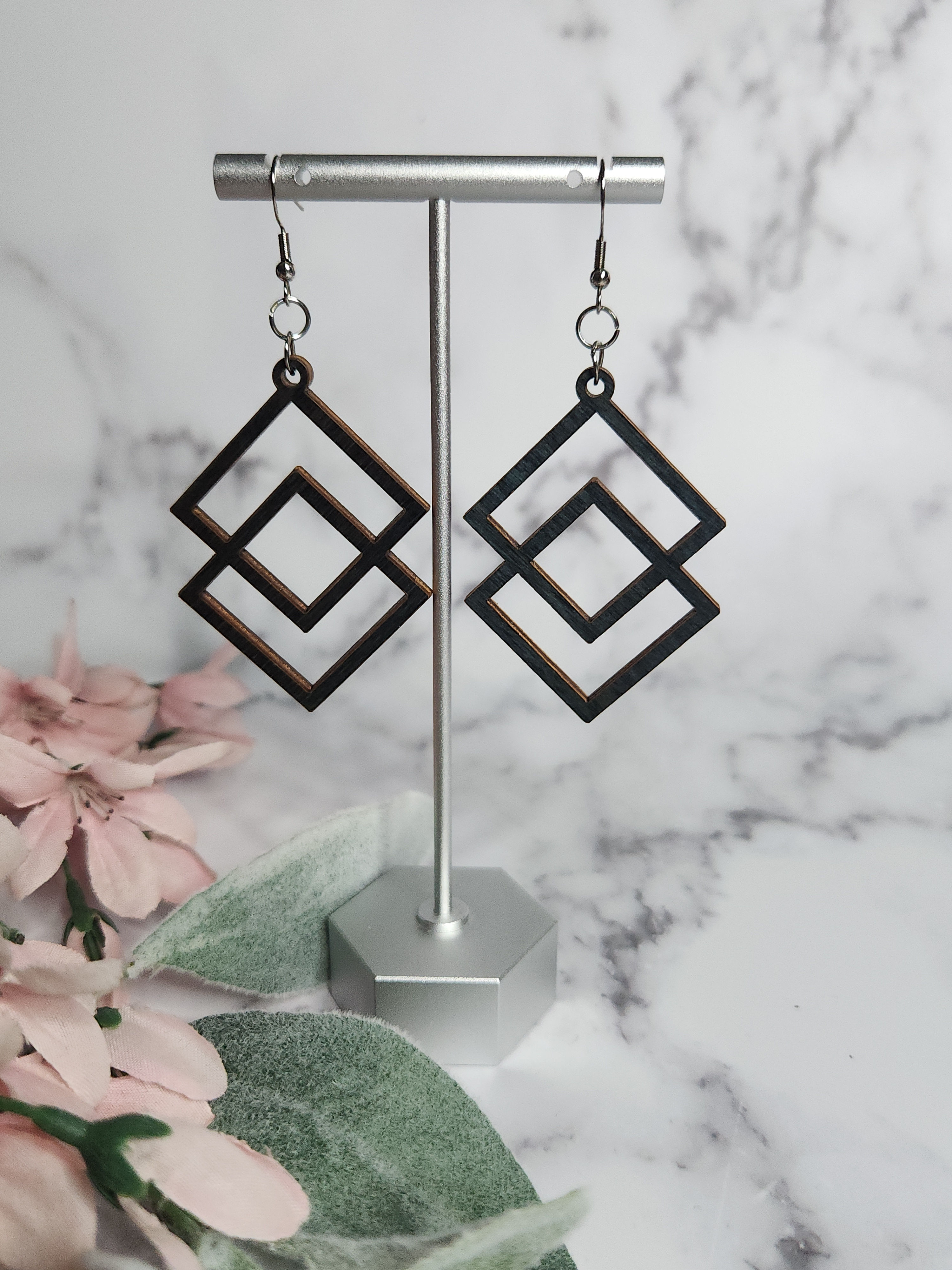 Double Diamond Earrings