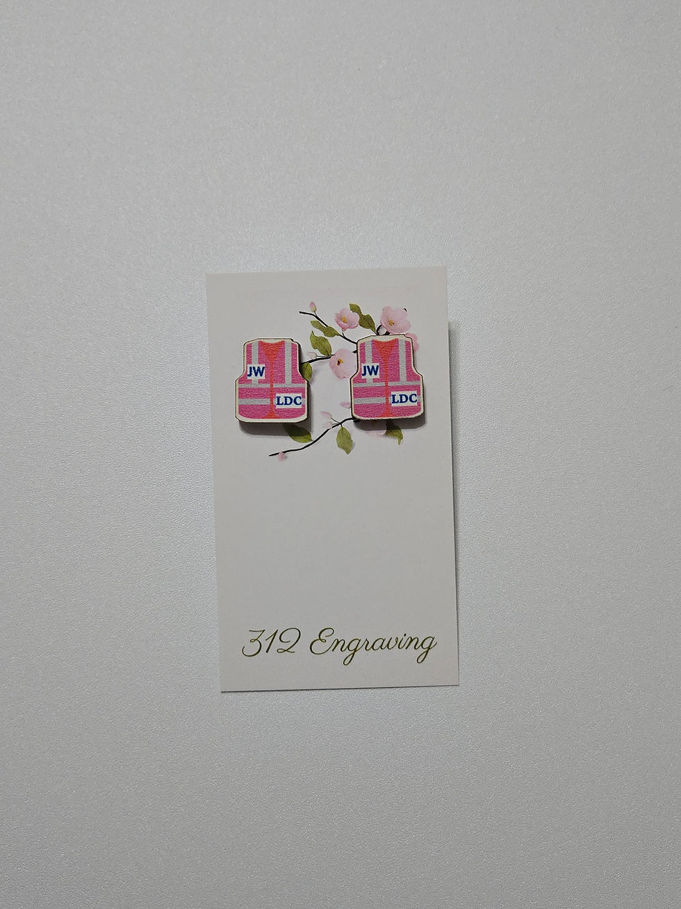 Thumbnail: LDC Stud Earrings w/Puncture Proof Backing - Coffee Cups & Safety Vests