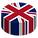 round graphic with English flag colours