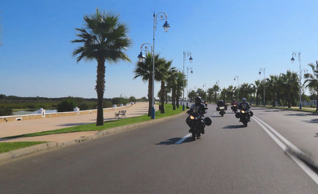 Bikers on their motorcycles riding in Morocco on a Peterpanplanet motorcycle tour