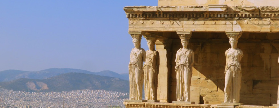 antique greek site and statues in athens