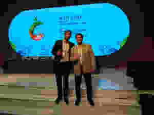 Robert Naudascher (hydrosolutions ltd.) and Oyture Anarbekov (IWMI Central Asia) at 3rd World Irrigation Forum.