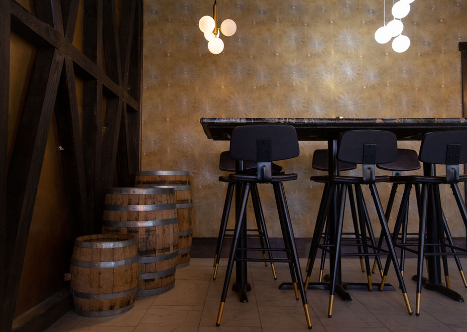 High-top seating at Paris West Restaurant and Bar