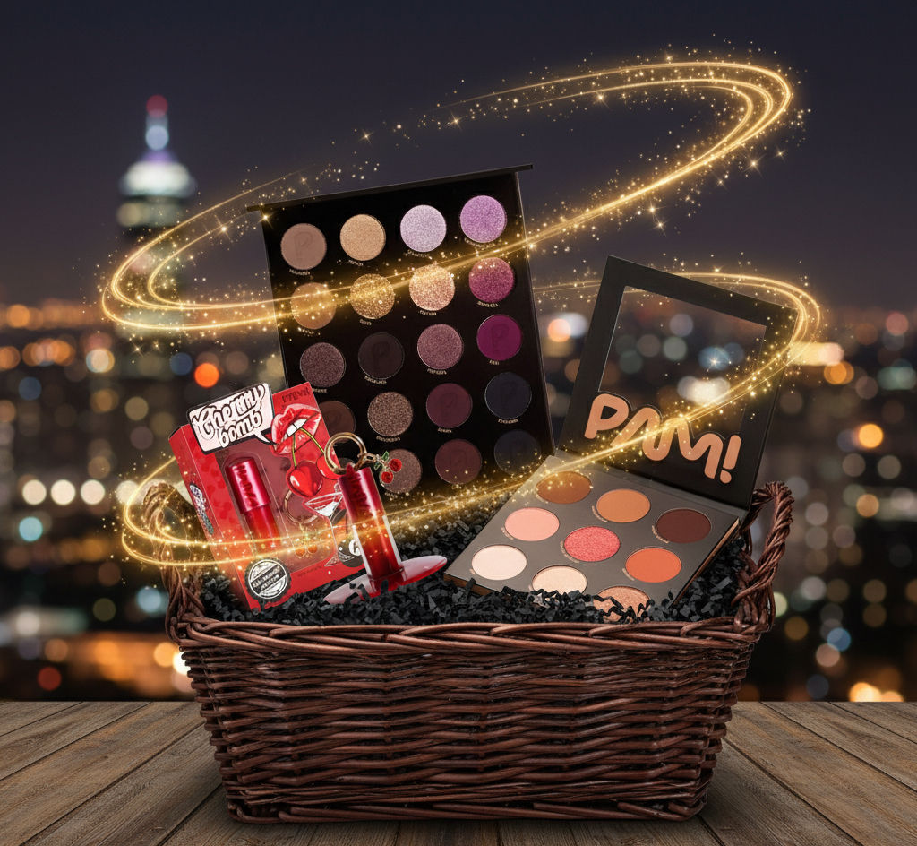 Kit Gloss Labial Cherry Pam By Pamella + 2X Paletas de Sombras Pam By Pamella