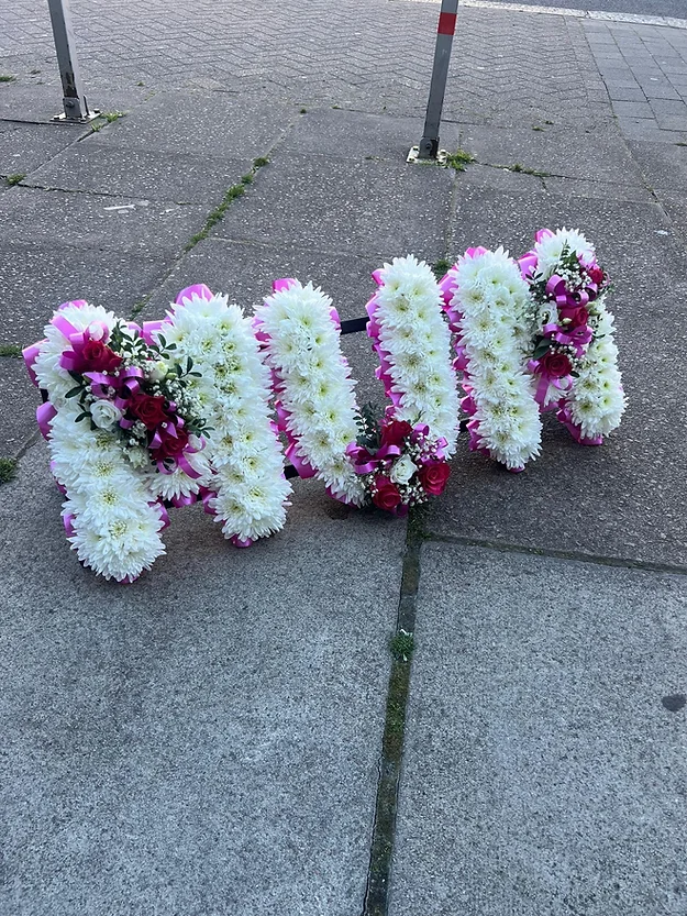 Based Funeral Flower Lettering