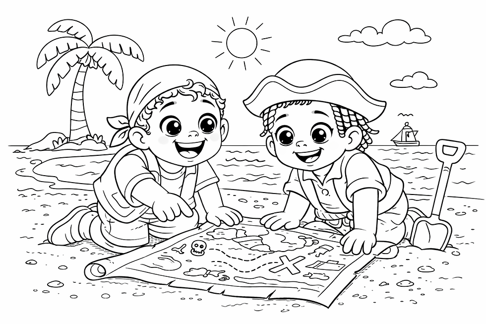 Thumbnail: Treasure Map Coloring Page