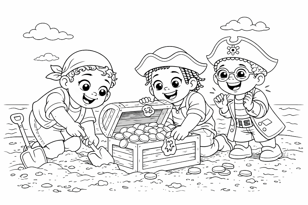 Thumbnail: Treasure Map Coloring Page