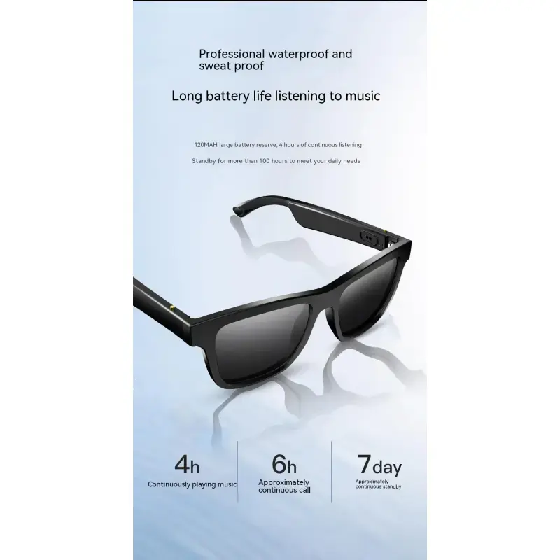 Miniatura: Smart Glasses Black Technology Headset Bluetooth Sunglasses