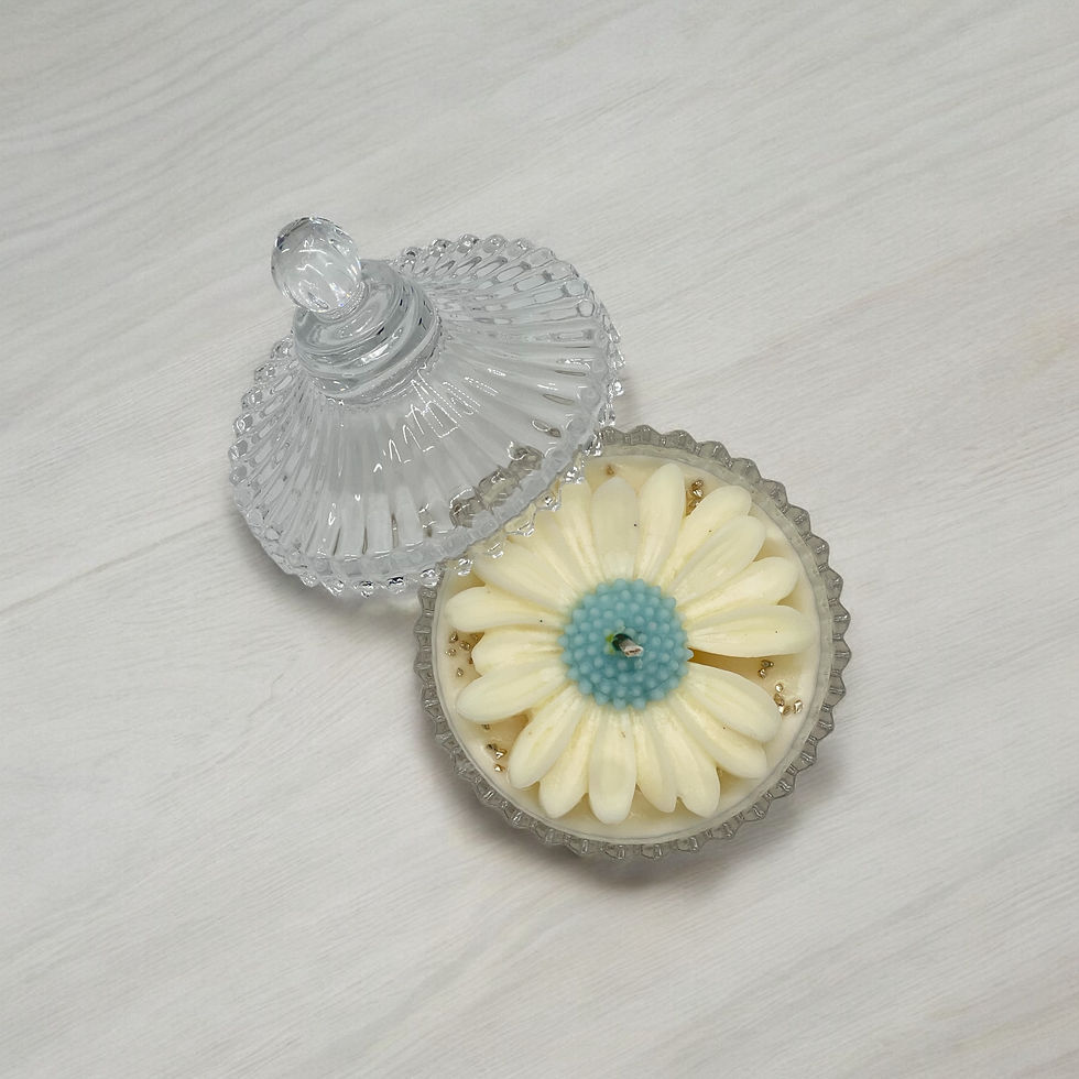 Thumbnail: Daisy flower Jar Foral Candle